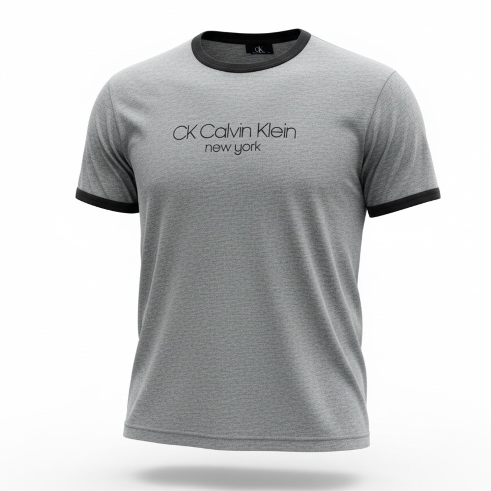 Calvin Klein Men’s Gray Crew Neck Logo T-Shirt Men’s Size Large